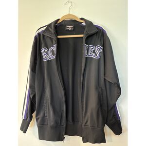 Colorado Rockies Full Zip Hoodie Mens Medium Black MLB Baseball Jacket